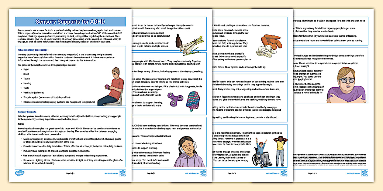 FREE! - Sensory Supports for ADHD (teacher made) - Twinkl