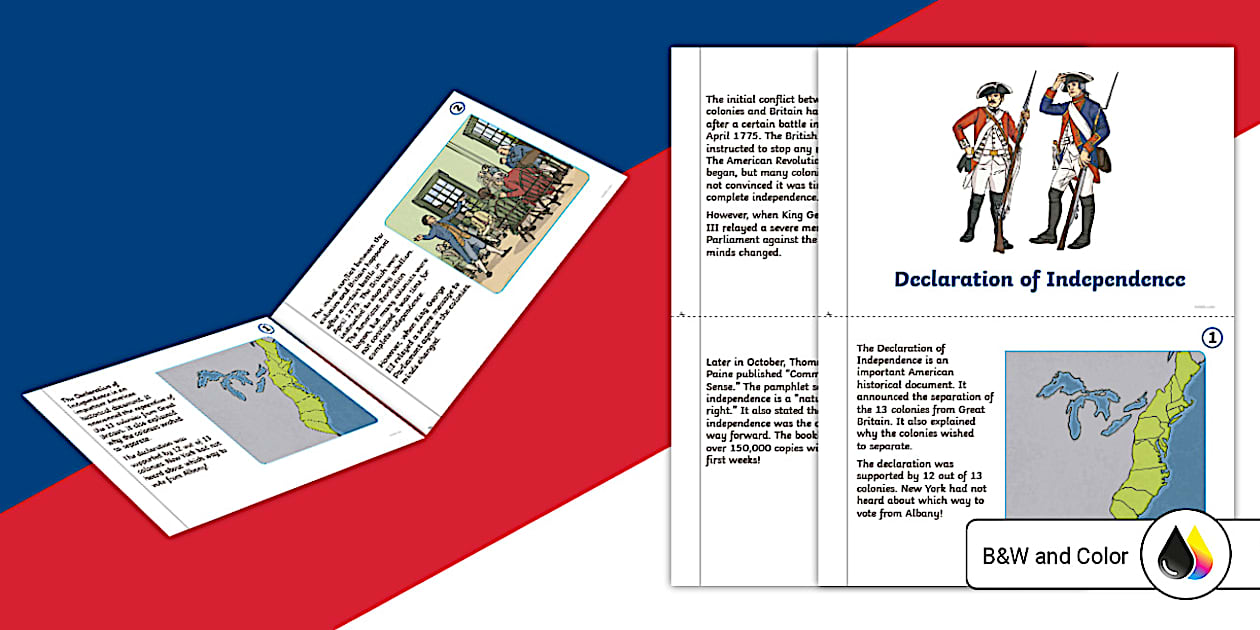 Declaration of Independence Printable Book for 3rd-5th Grade
