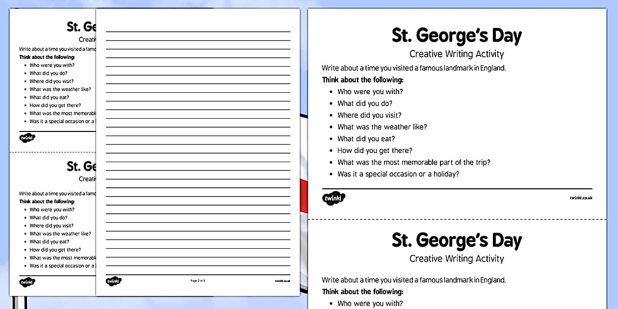 Care Home St George's Day Creative Writing Activity