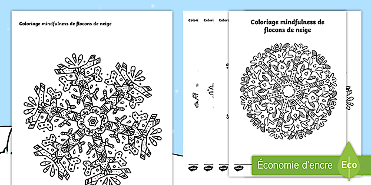 Feuilles de coloriage : Les flocons de neige (teacher made)