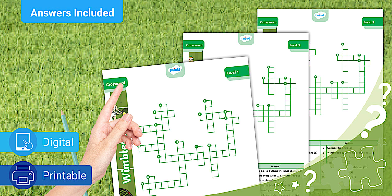 Wimbledon Crossword All Levels Twinkl Kids Puzzles