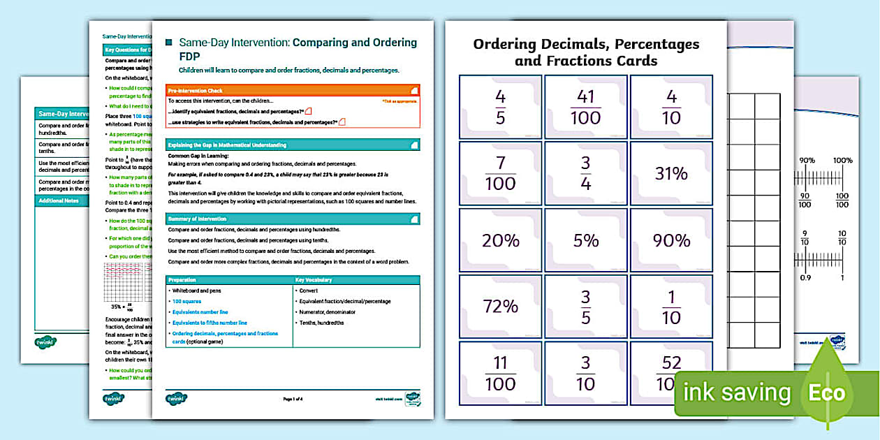 👉 Y6 Maths Intervention Plan: Comparing and Ordering FDP