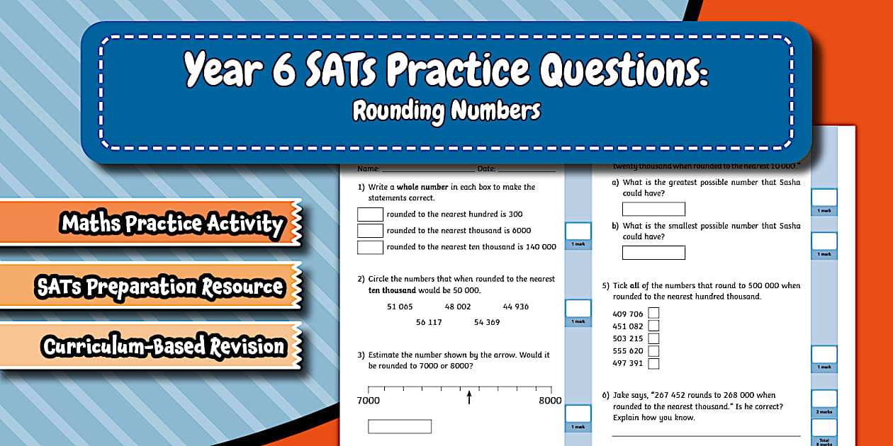 👉 Year 6 SATs Practice Questions: Rounding Numbers - Twinkl
