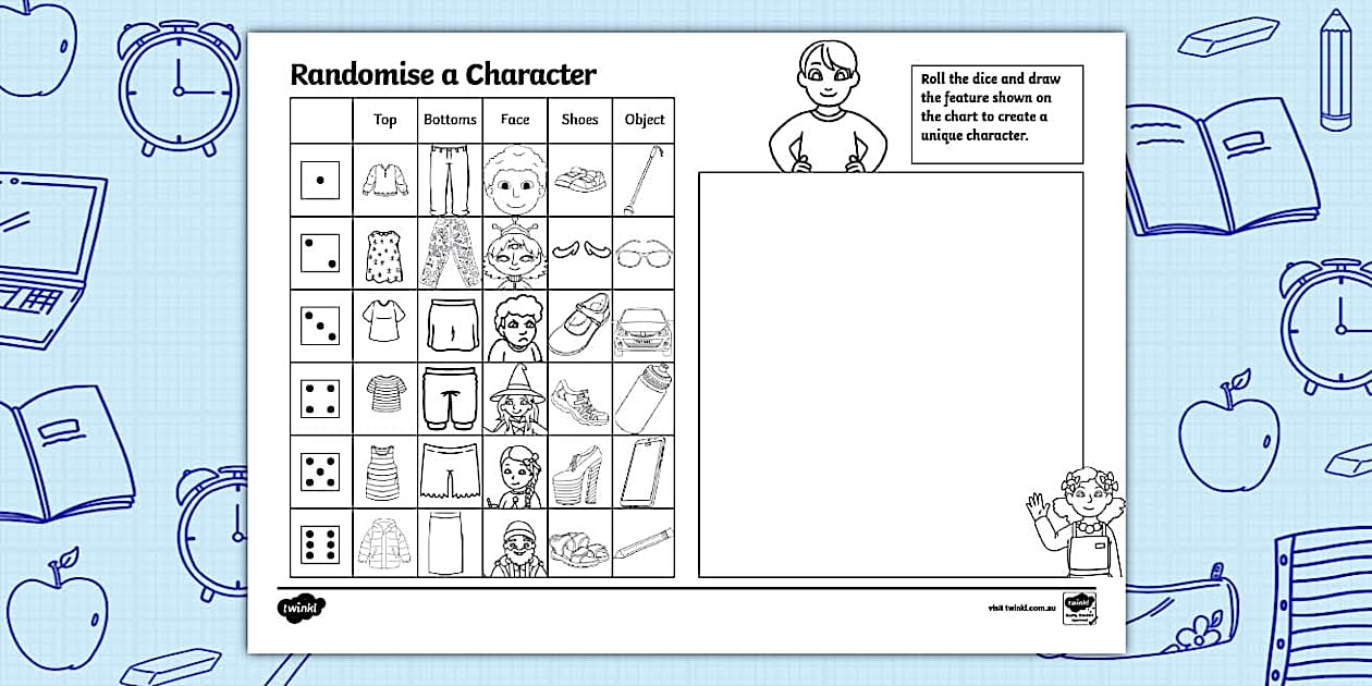 * NEW * Randomise a Character Drawing Template Twinkl