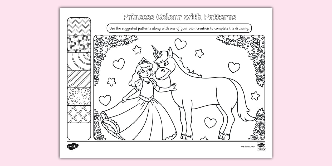 Patterns Printable Princess Princess Colour with Patterns Activity (teacher made)