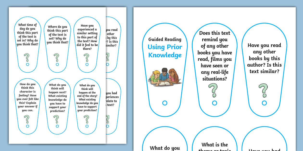 Guided Reading Fan Using Prior Knowledge Twinkl