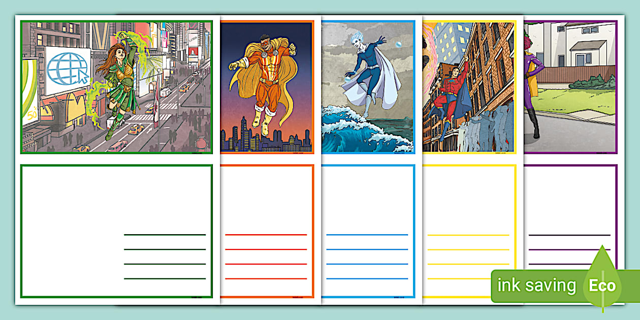 Superhero Postcards - KS2 - Writing Frames (teacher made)