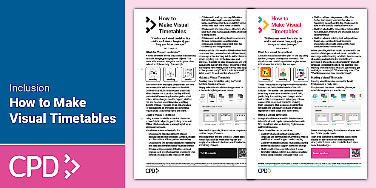 How to Make Visual Timetables CPD (teacher made) - Twinkl