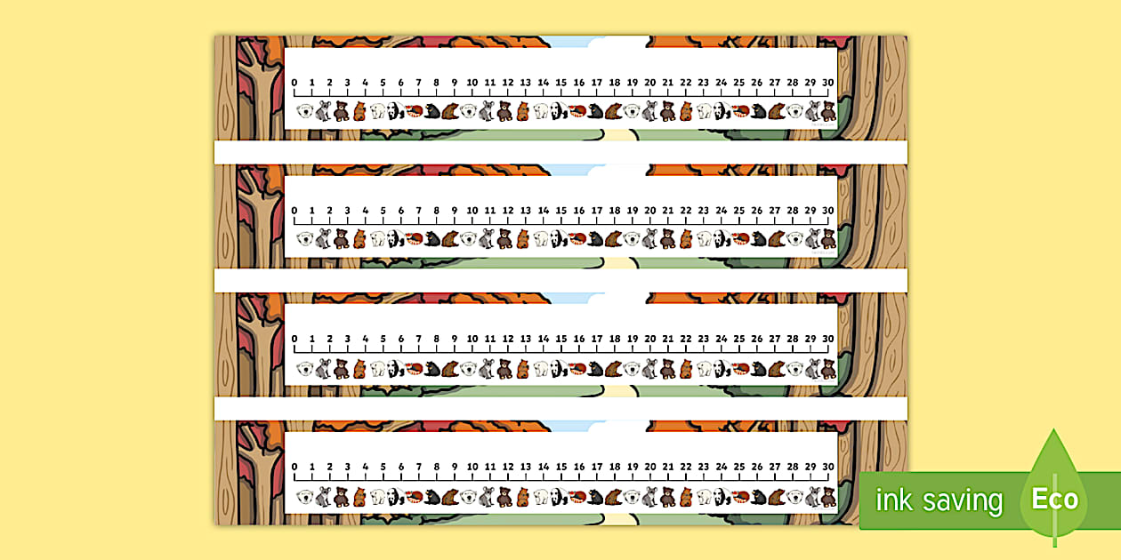 Sorting Bears Number Line 0-30 Number Line (Bears) (teacher made) - Twinkl