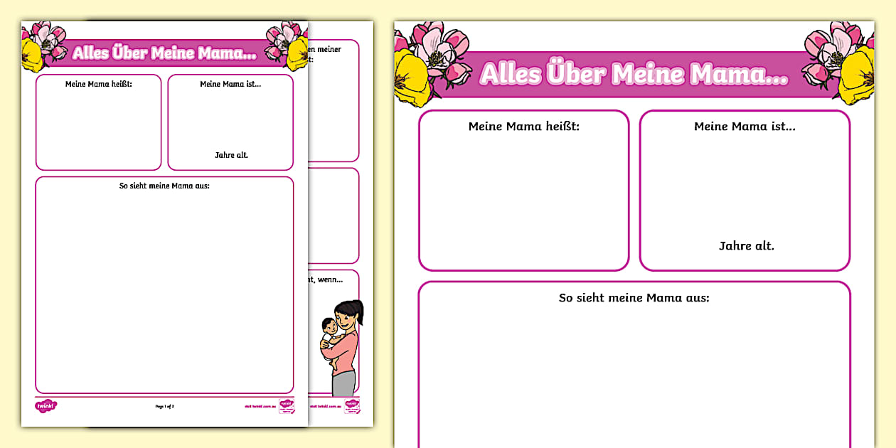 All About My Mum German Activity Sheet teacher Made all-about-my-mum-german-activity-sheet-teacher-made