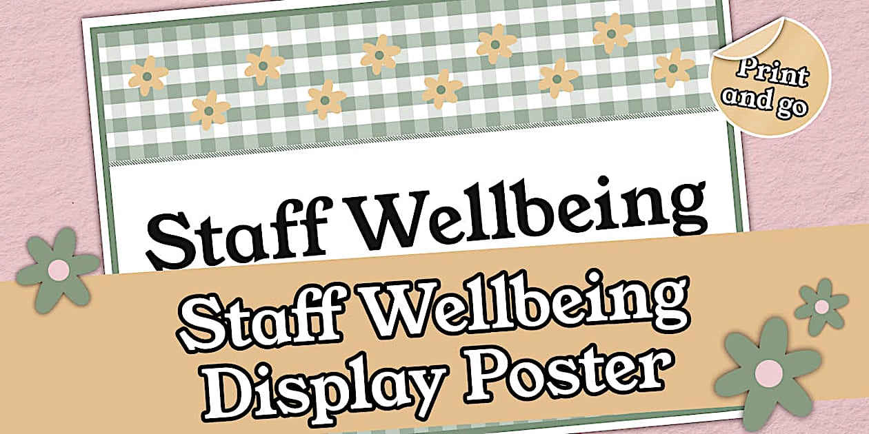 Checkered Charm Themed Staff Wellbeing Display Poster