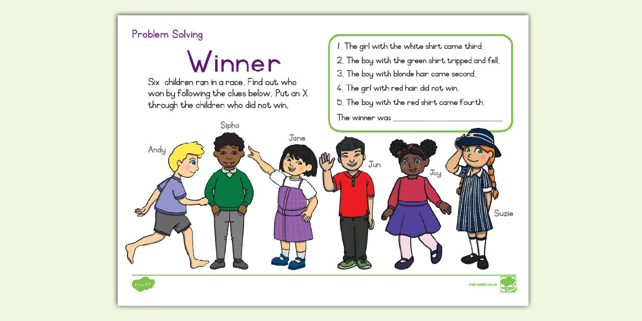 Grade R Problem Solving - The Winner (teacher made) - Twinkl