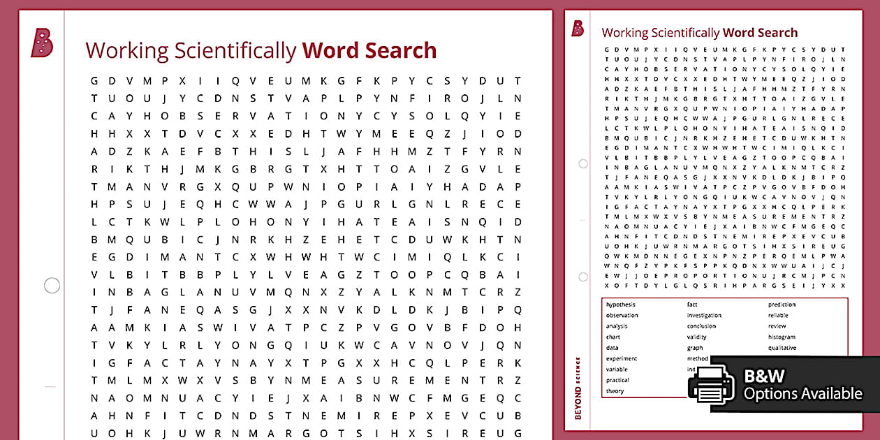 Working Scientifically Word Search (teacher made) - Twinkl