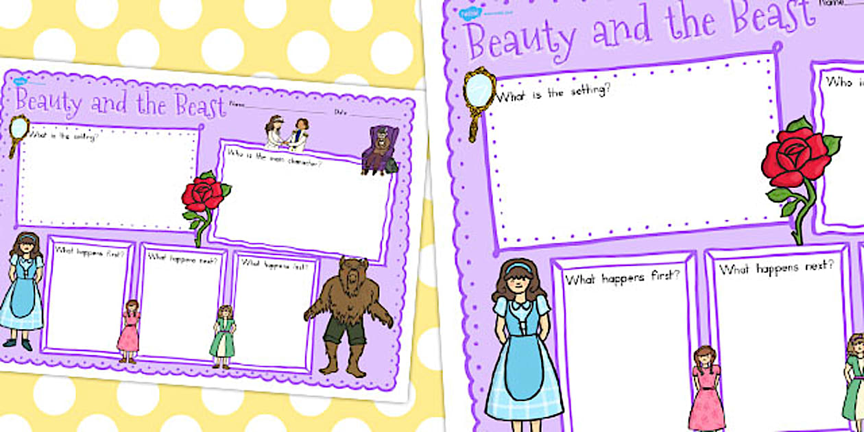 Beauty and the Beast Book Review Writing Frame - Twinkl