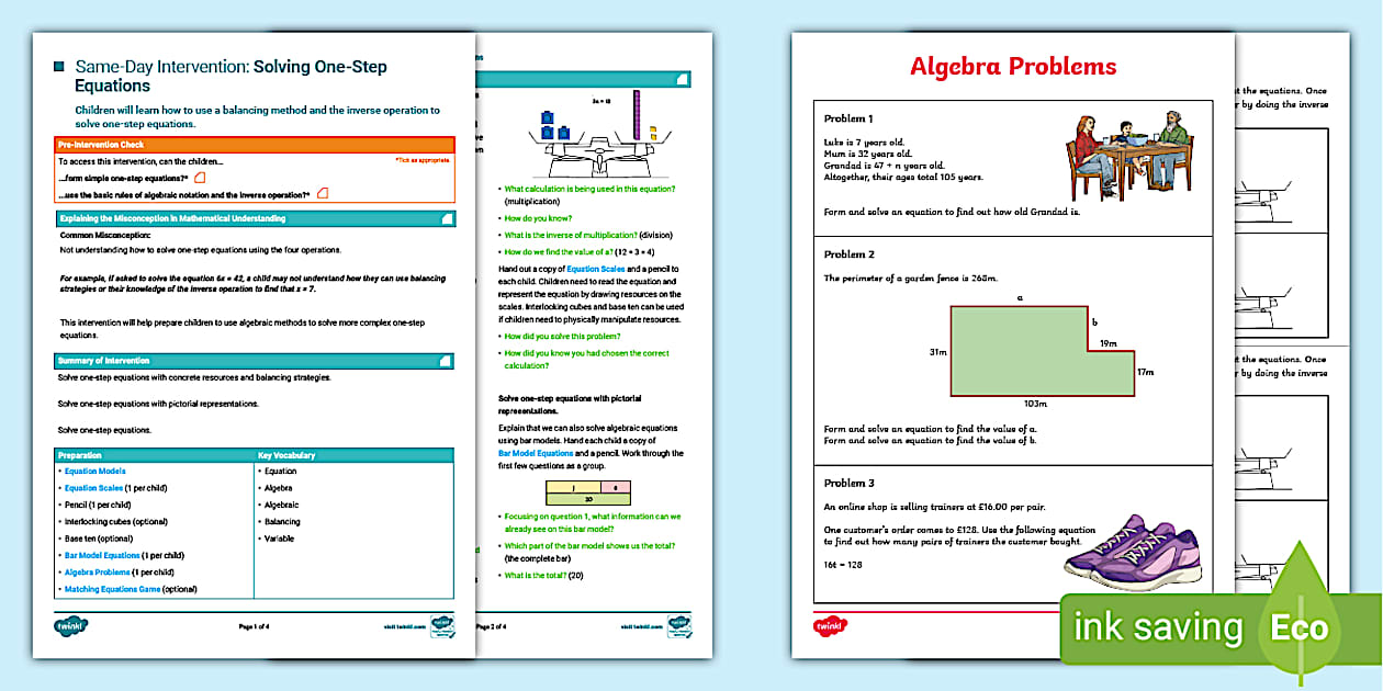 👉 Year 6 Maths Intervention Plan: Solving One-Step Equations