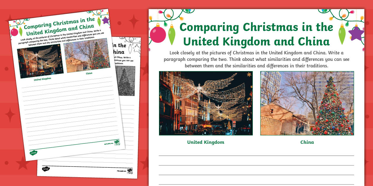 Comparing Christmas in the United Kingdom and China Worksheet