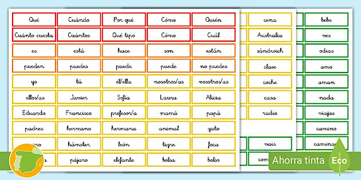 Editable Ejercicio de lenguaje: Construye la oración