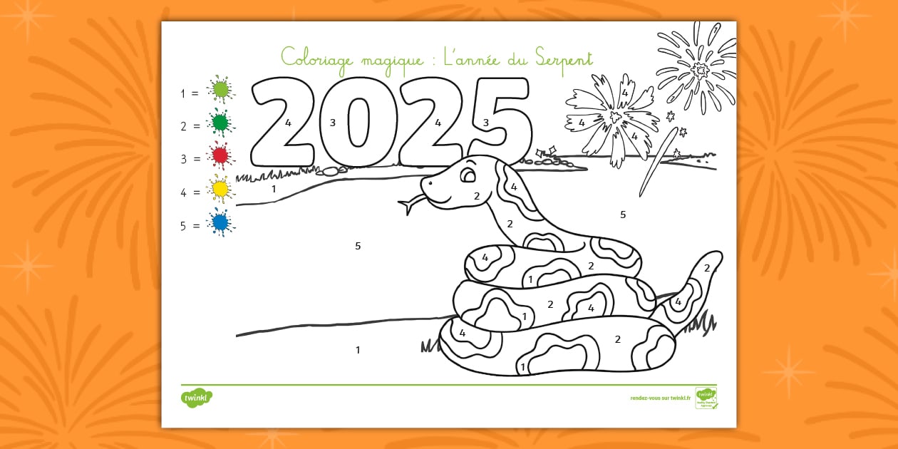 Coloriage magique du Nouvel An chinois 2025 L