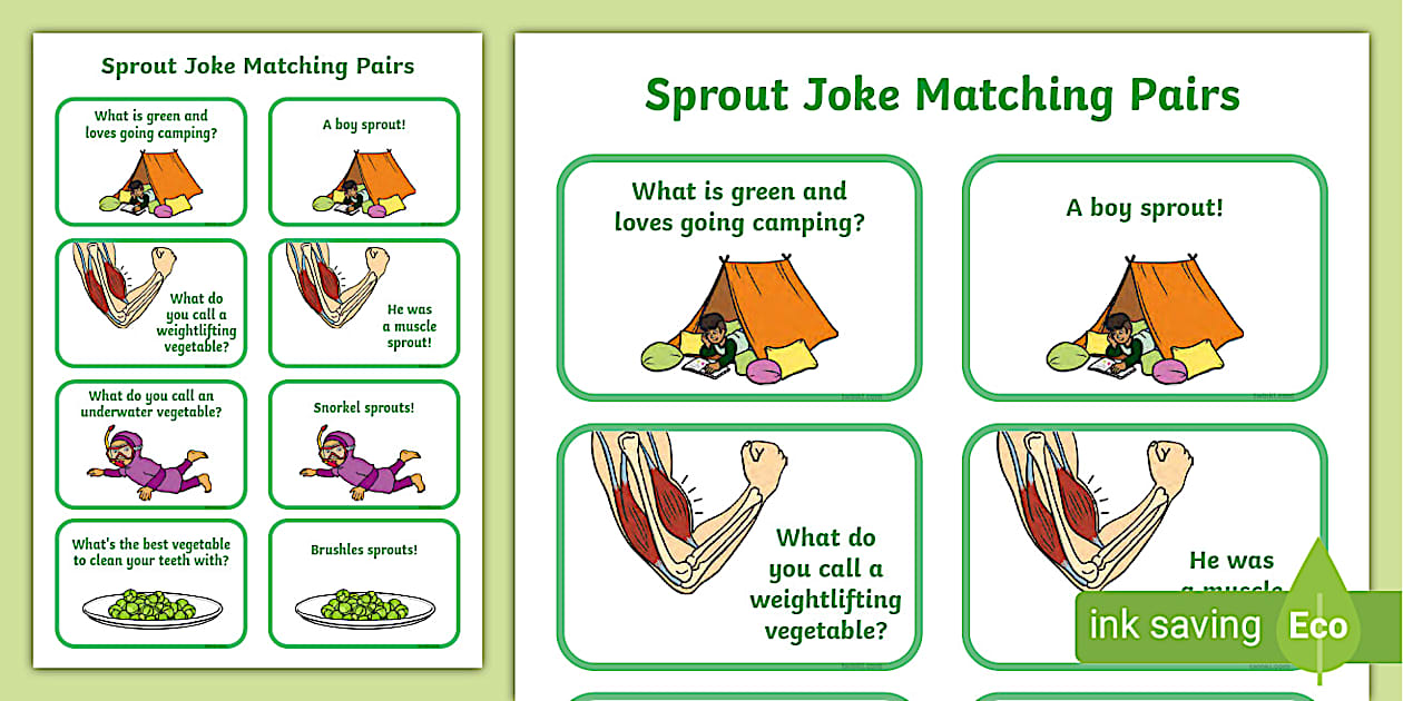 Sprout Rhyme Sprout Joke Matching Pairs (Teacher-Made) - Twinkl