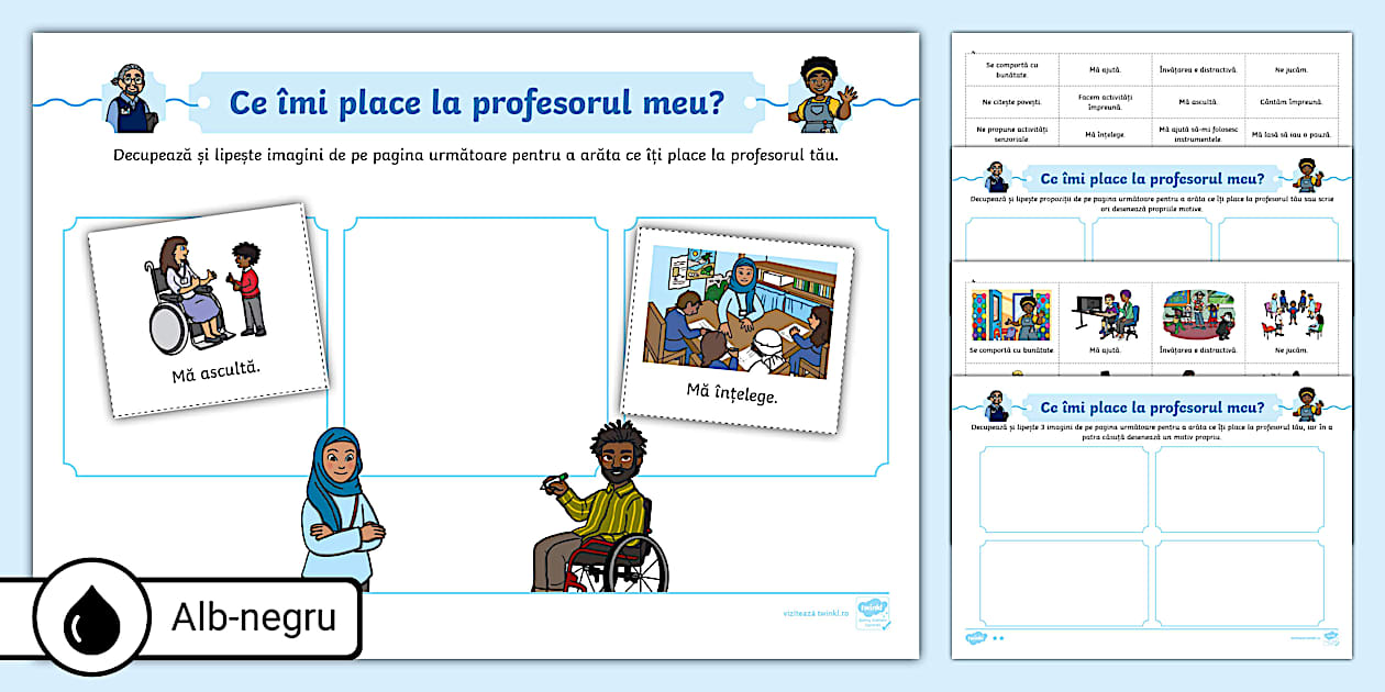 Ce îmi place la profesorul meu? – Fișă de activitate