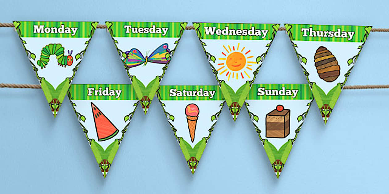 Days of the Week Bunting to Support Teaching on The Very Hungry ...