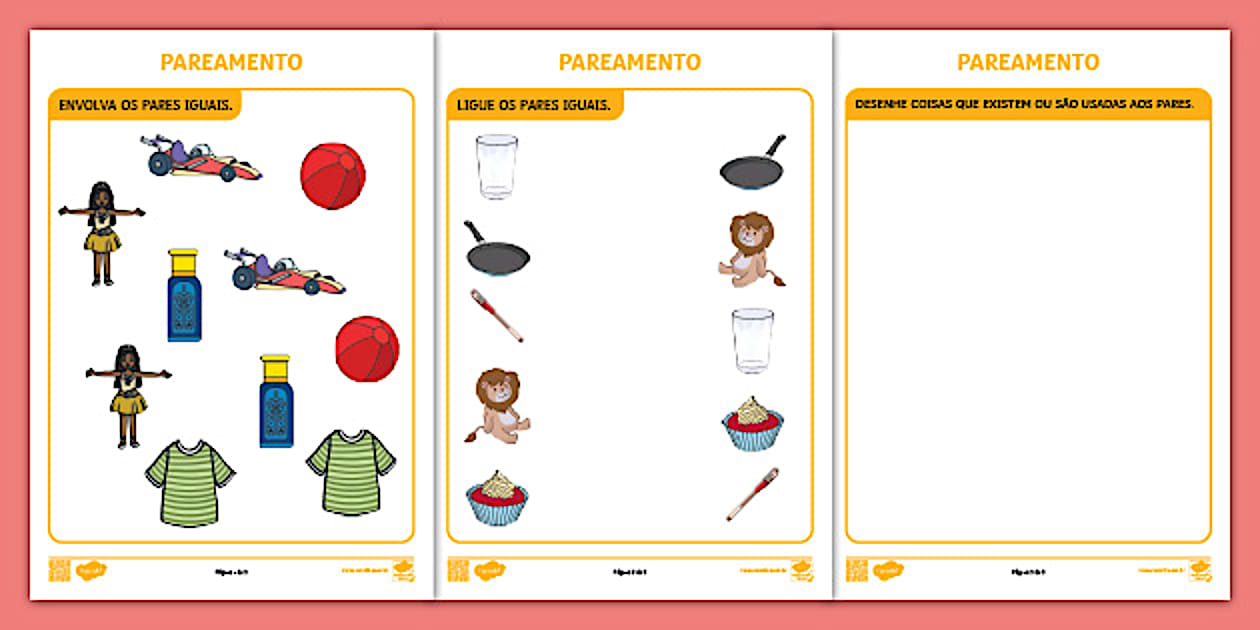 Atividade sobre pareamento para alunos com autismo - Twinkl