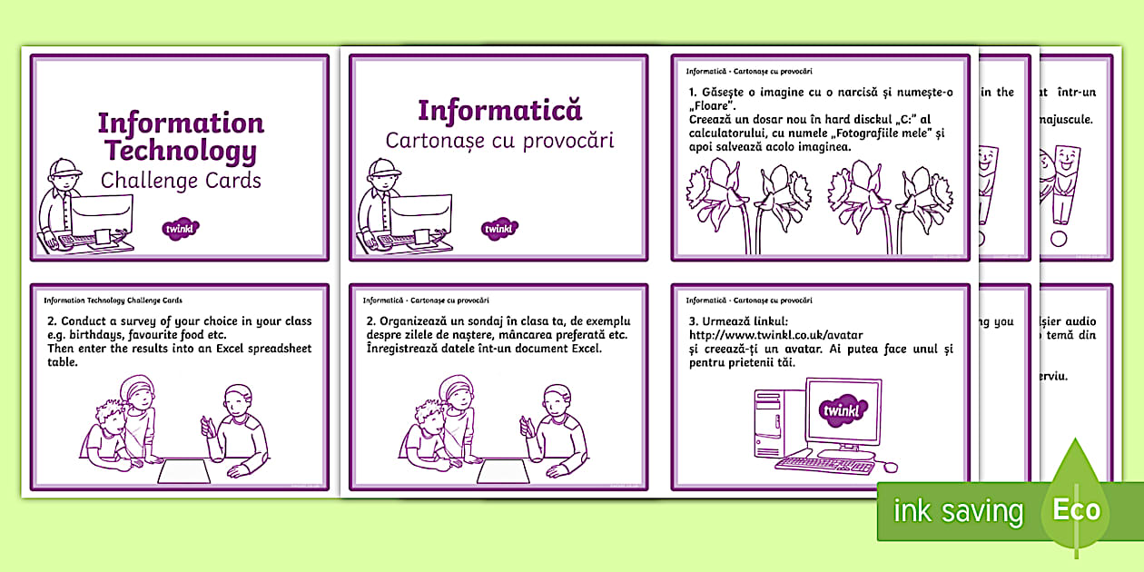 General ICT Task Cards English/Romanian - General ICT Task Cards