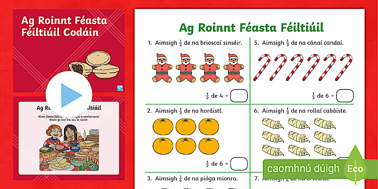 Ag Roinnt Féasta Féiltiúil: Codáin- Pacáiste - Twinkl