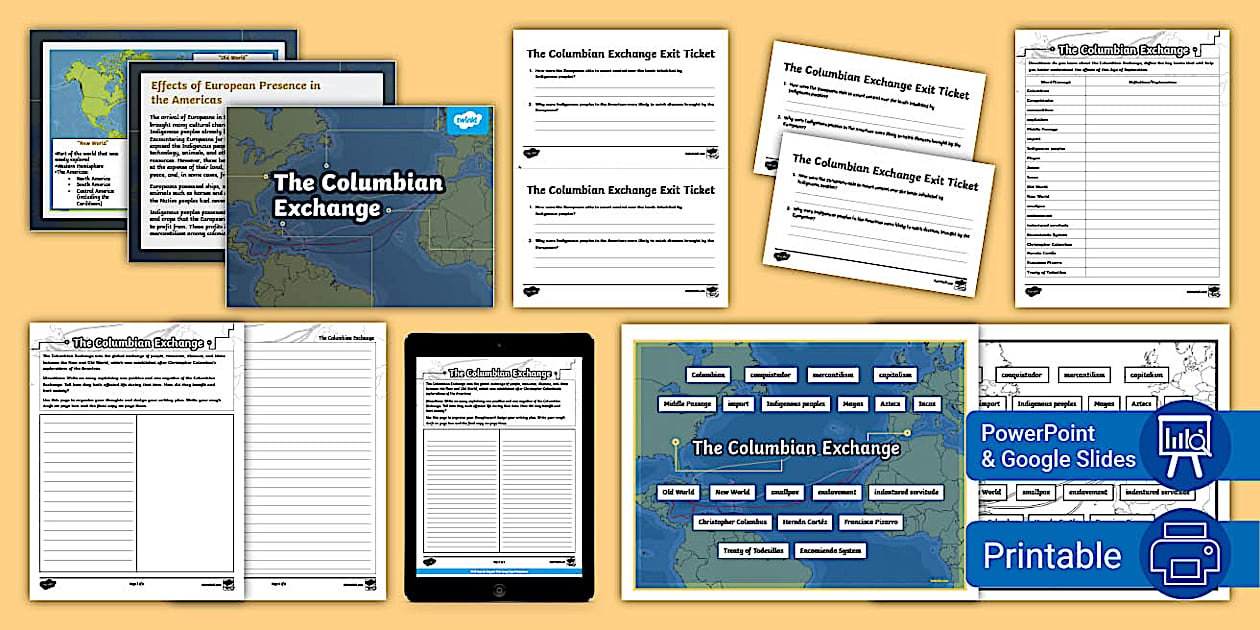 The Columbian Exchange Worksheet Answer Key Twinkl USA