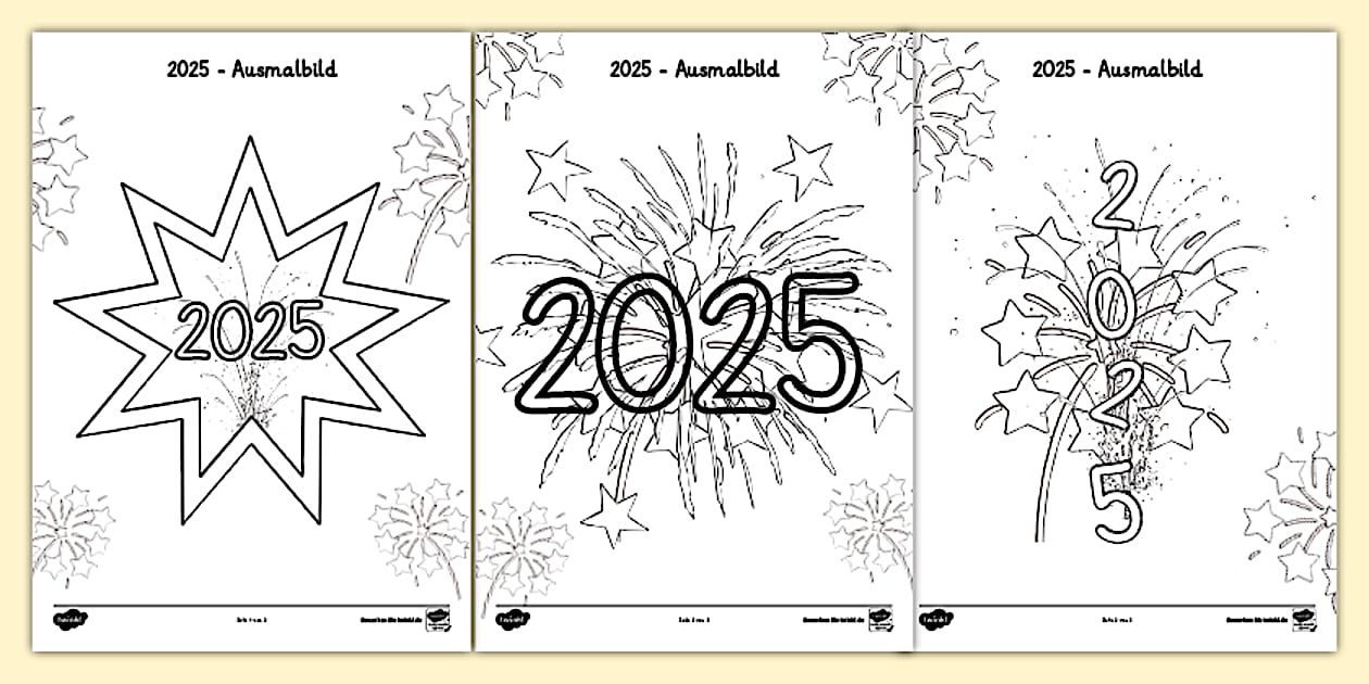  Foto zu Neues Jahr 2025 - Ausmalbild (teacher made) - Twinkl 