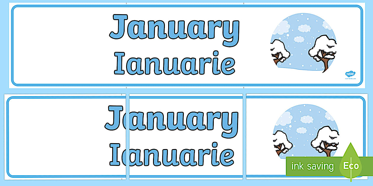 January Display Banner Romanian/English (teacher made)