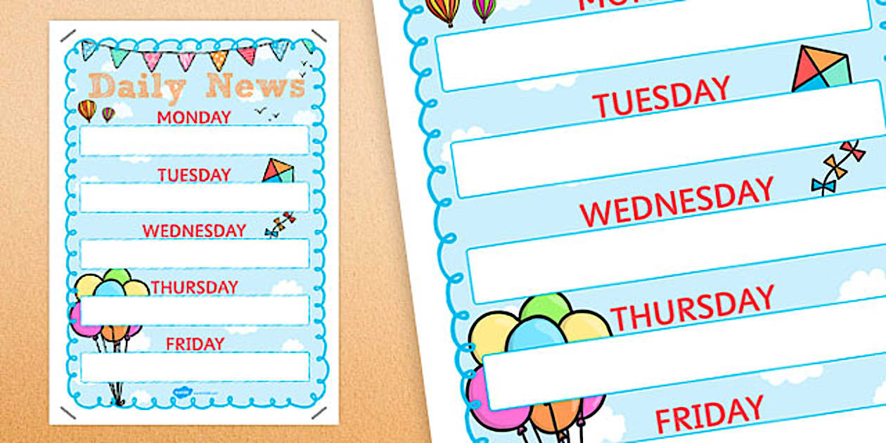 Editable Daily News Poster (l'enseignant a fait) - Twinkl