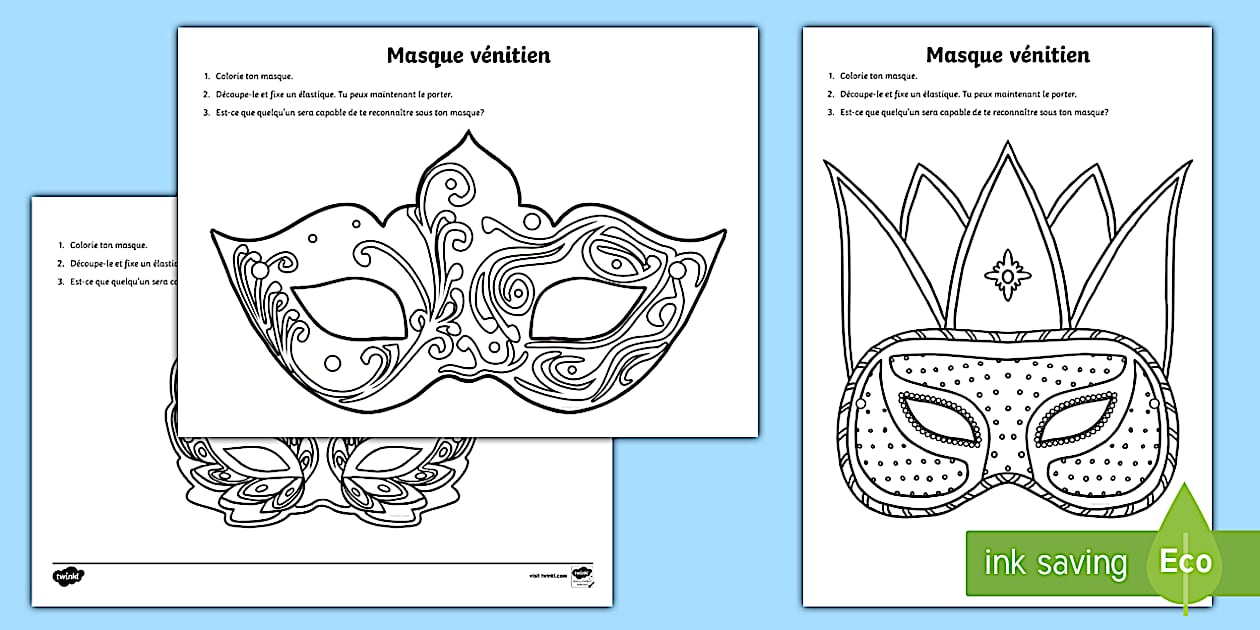 Gabarit Masque Carnaval Venise