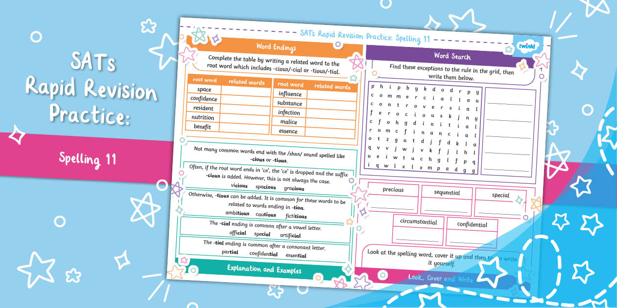 SAT Spelling Revision Sheet 11 | Parents Revision Support