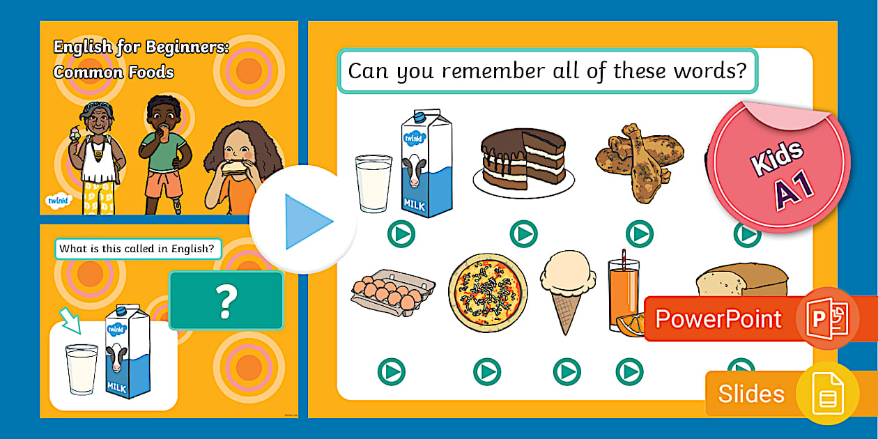 ESL English for Beginners: Food [Kids, A1] (teacher made)