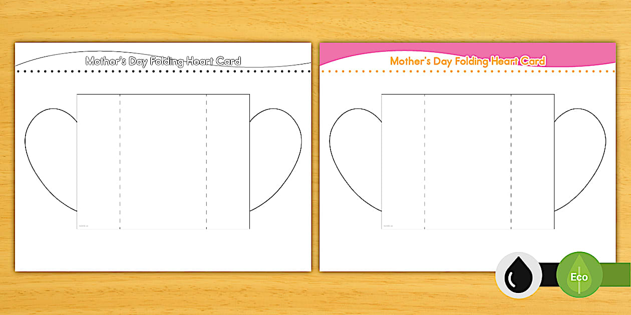 Mother #39 s Day Folding Heart Card Template Twinkl