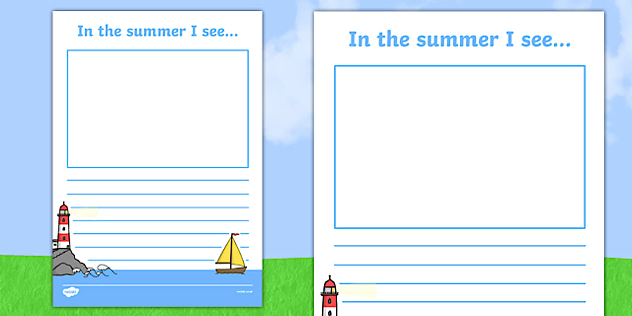 In the Summer I See Writing Frame (teacher made) - Twinkl