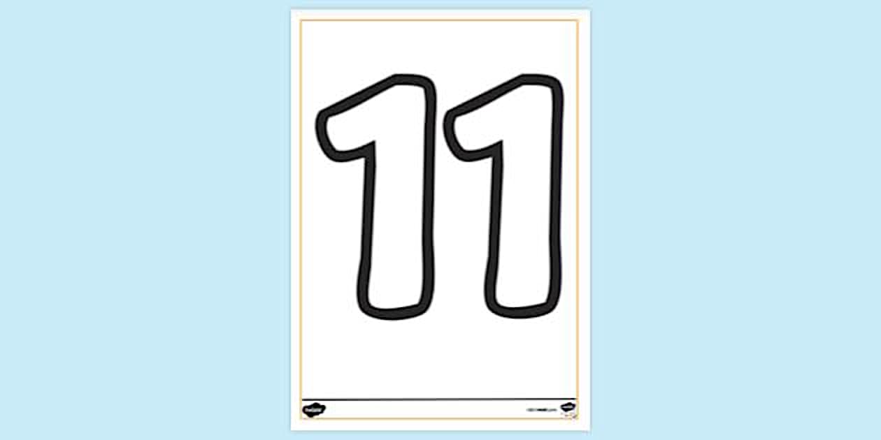 Number 11 Colouring Page | EYFS Eleven Colouring - Twinkl