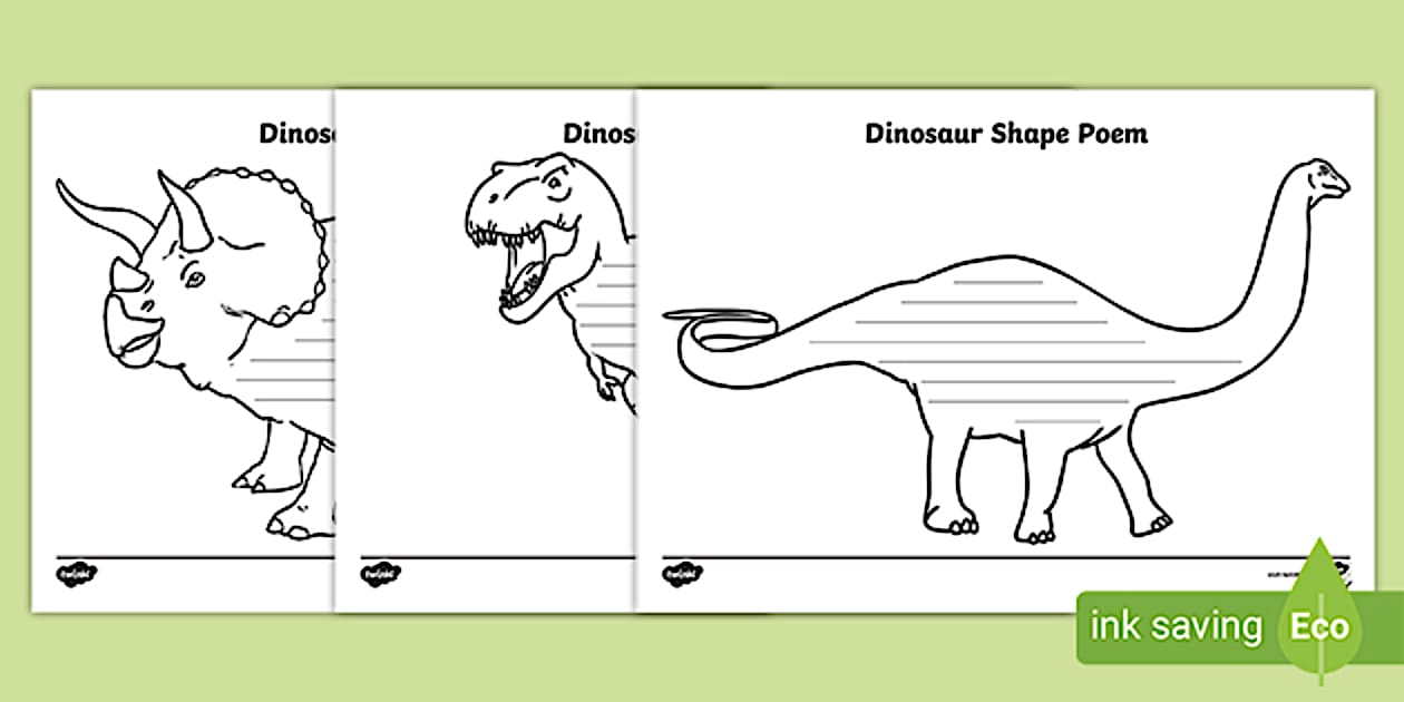 Dinosaur Shape Poetry (teacher made) Twinkl