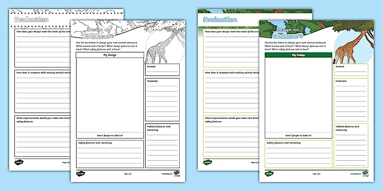 KS2 Design an Enclosure Worksheet (teacher made) - Twinkl