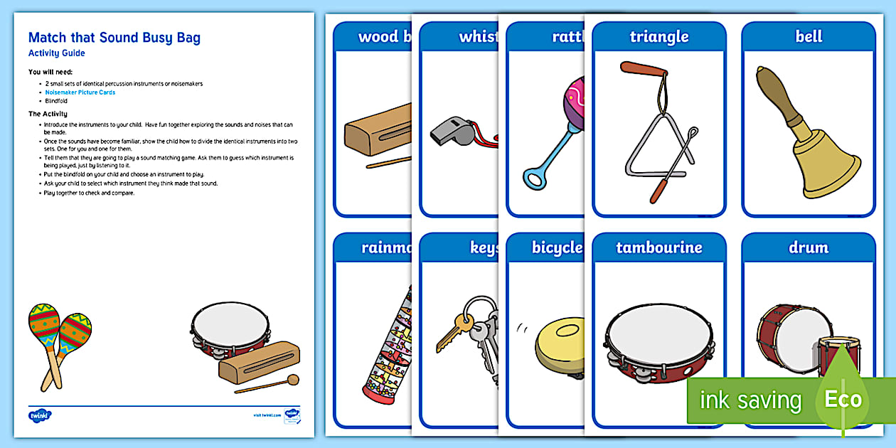 Match That Sound Busy Bag Resource Pack for Parents - Twinkl