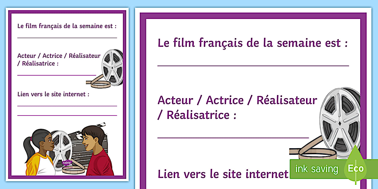Film of the Week Display Poster French (l'enseignant a fait)