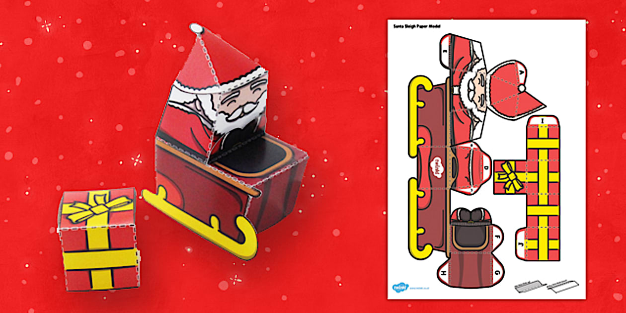 Model Santa Sleigh Template Twinkl