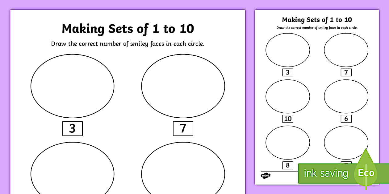 Senior Infants Making Sets 1-10 Worksheet / Worksheet