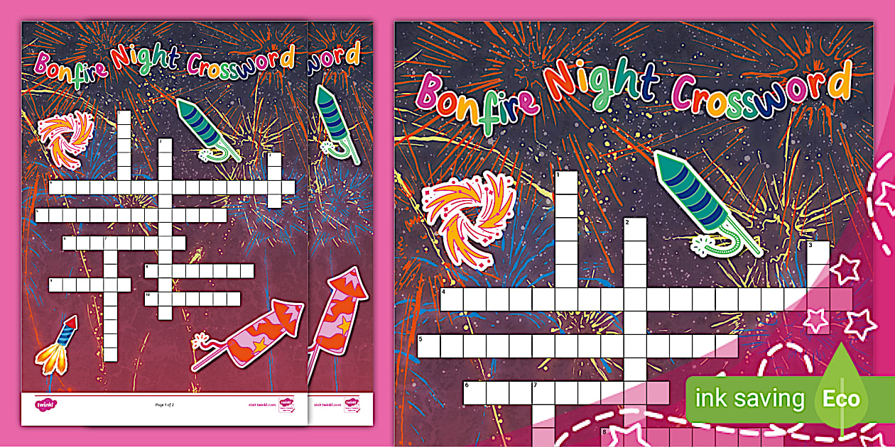 Bonfire Night Crossword (Ages 7 11) (Teacher Made)