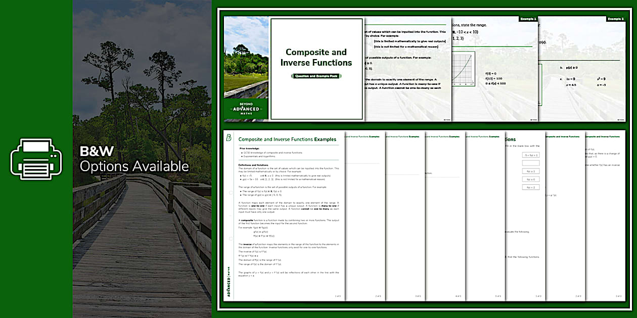  composite and inverse functions teacher made twinkl
