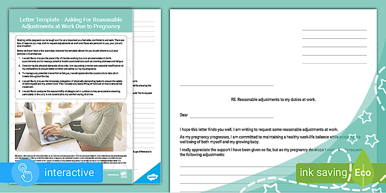 Letter Template - Asking For Work Adjustments for Pregnancy