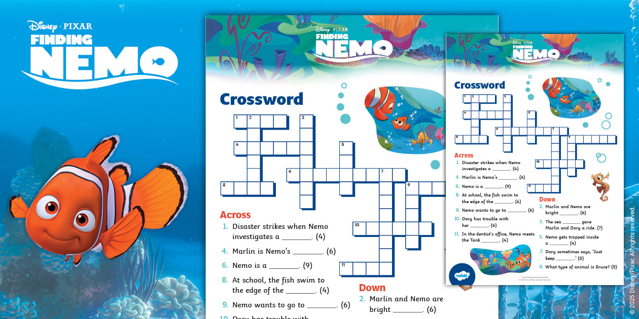 Finding Nemo: Crossword Ages 5 7