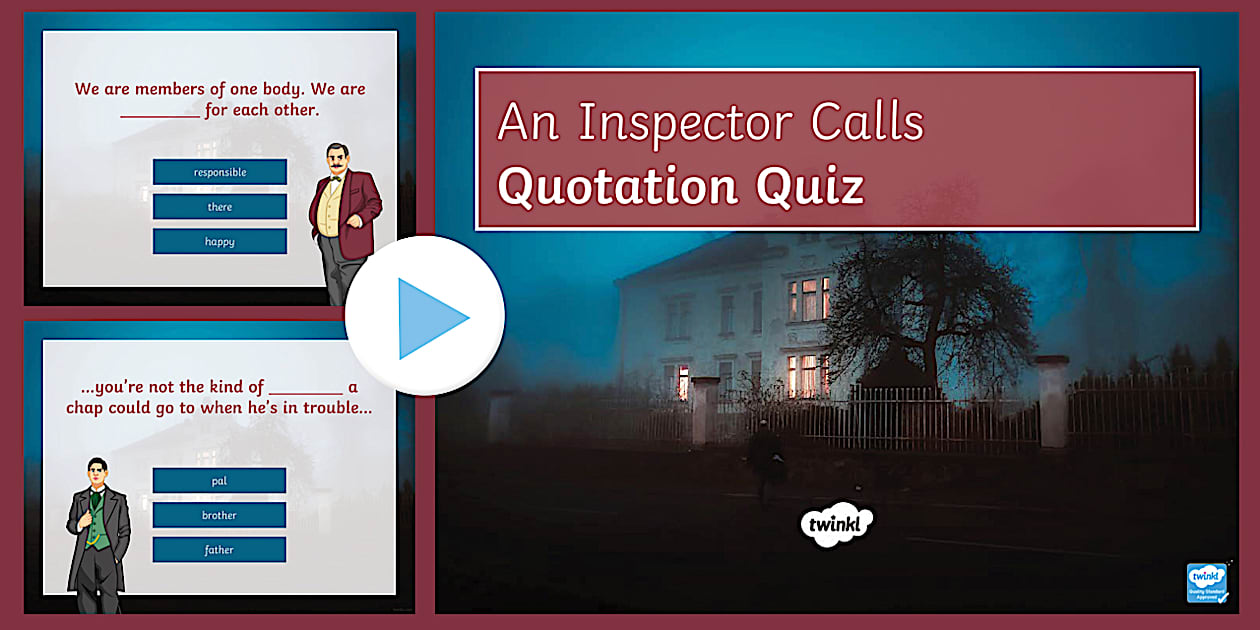 An Inspector Calls Quotation Quiz PowerPoint - Twinkl