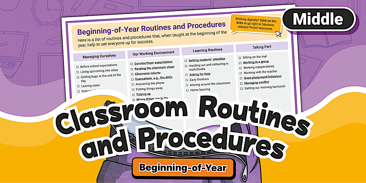 Classroom Management Checklist for Middle School